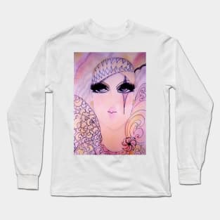 PIERROT CLOWN CIRCUS HARLEQUIN CABARET PERFORMER DECO DESIGN ART POSTER Long Sleeve T-Shirt